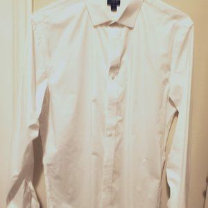 J. Crew Men's Dress Shirt, white, Size L Slim.100% Cotton.